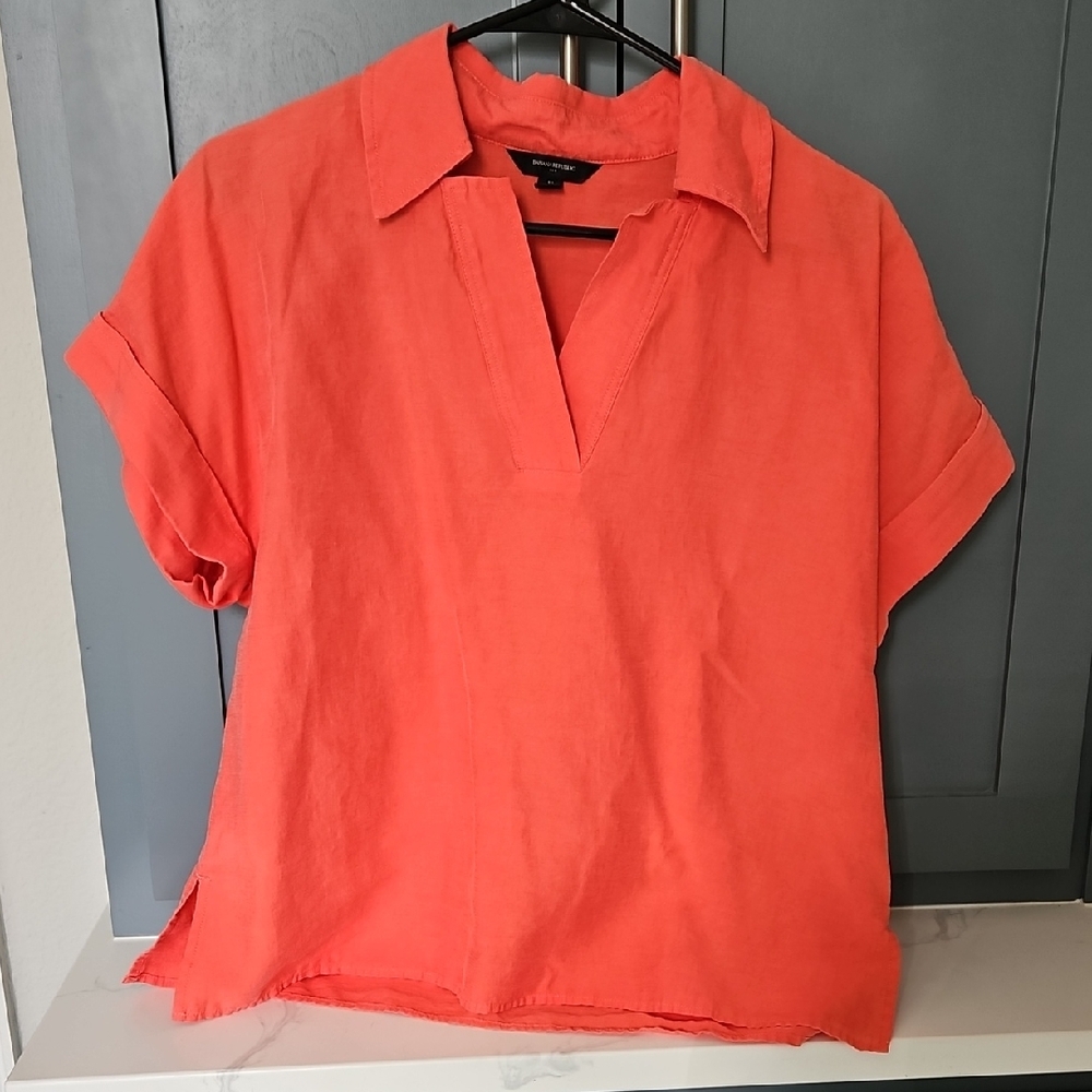 Banana Republic Factory Vibrant Salmon Colored Blouse